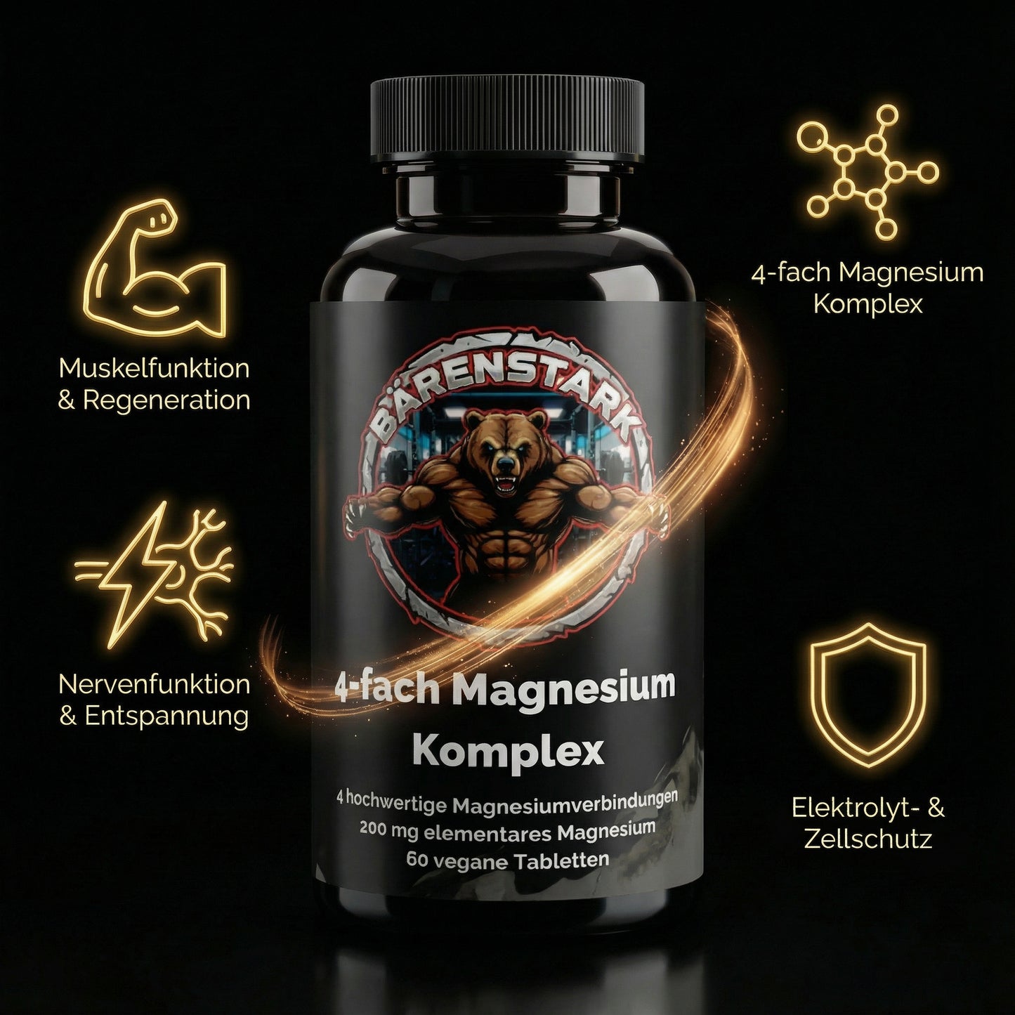 Magnesium 4fach Komplex - 60 vegane Tabletten