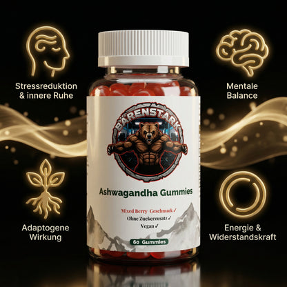 Premium Ashwagandha Gummies 300 + Vitamin B6,- 60 Stk